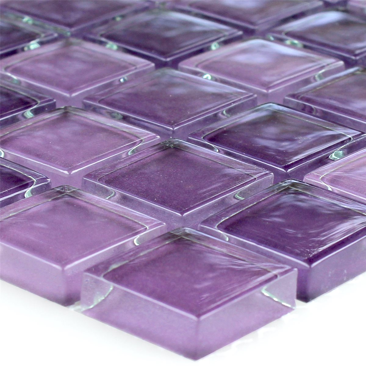 Crystal Glass Mosaic Tiles Purple Mix 25x25x8mm 1 Sheet Ebay