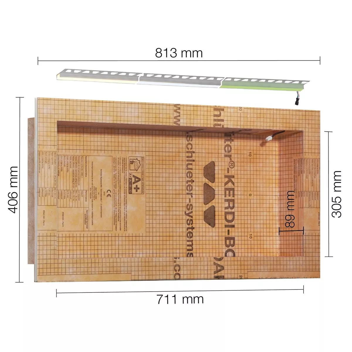 Schlüter Kerdi Board NLT Nischen Set LED-Beleuchtung RGB 71,1x30,5x8,9 cm Schlüter Kerdi Board NLT Nischen Set LED-Beleuchtung RGB 71,1x30,5x8,9 cm