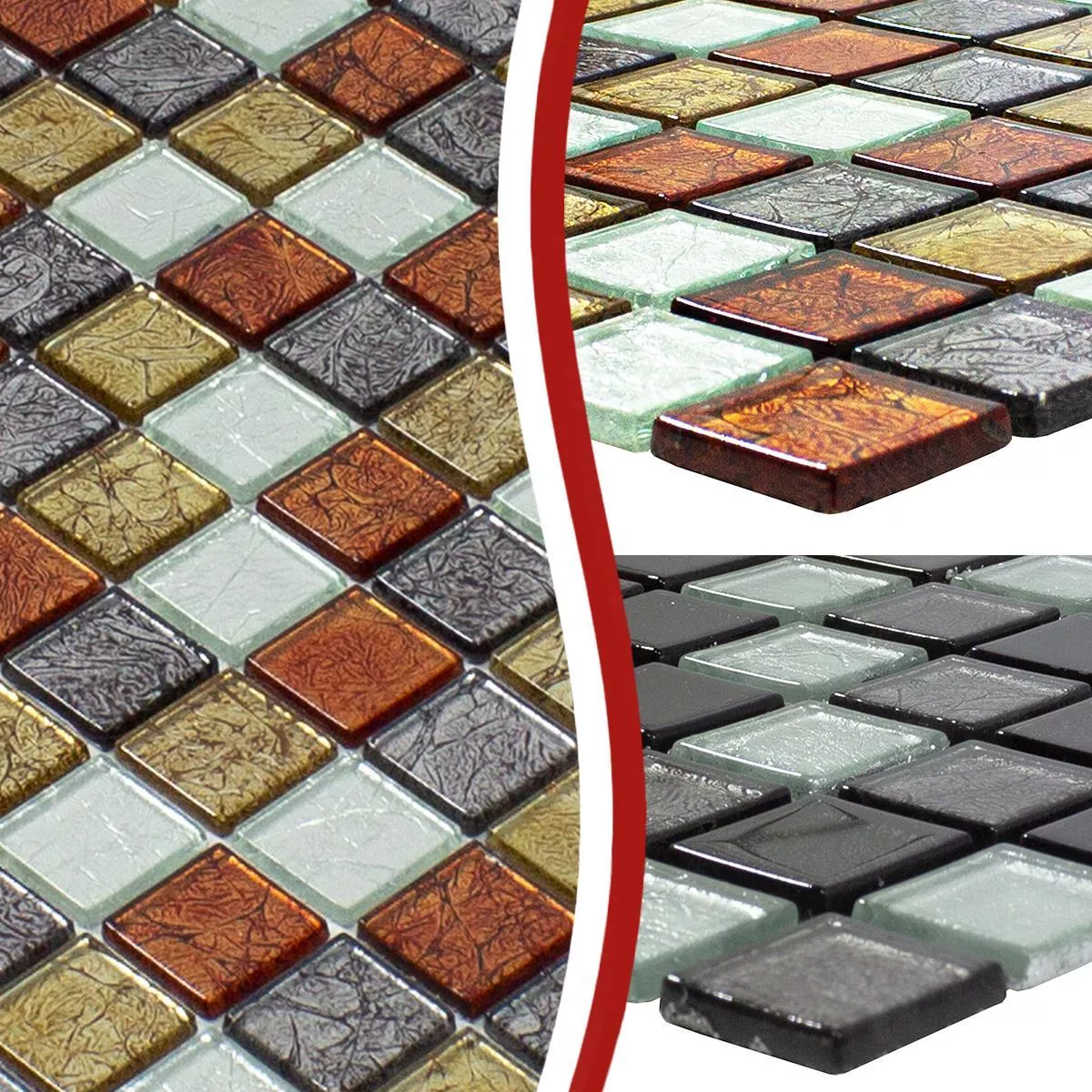 Muster von Mosaikfliesen Glas Bonnie Crystal Struktur