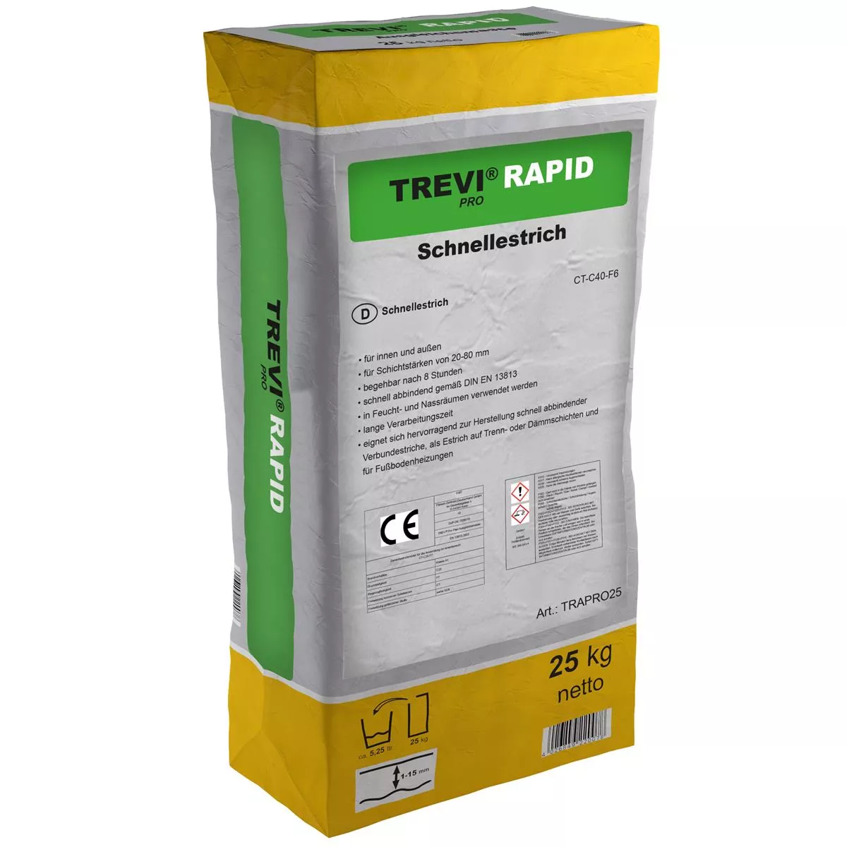Trevi Pro Rapid schnellabbindender Zementestrich (25KG) Trevi Pro Rapid schnellabbindender Zementestrich (25KG)