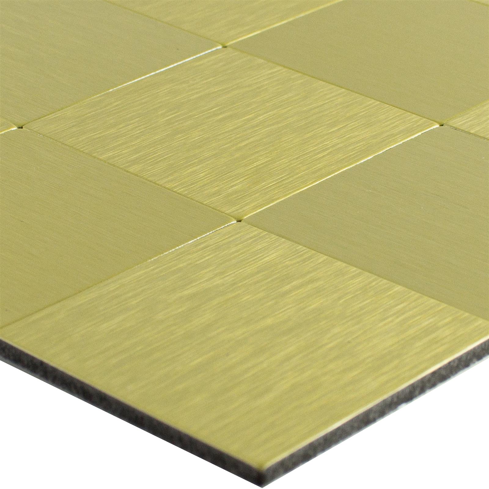Mosaikfliesen Metall Selbstklebend Vryburg Gold Quadrat 48