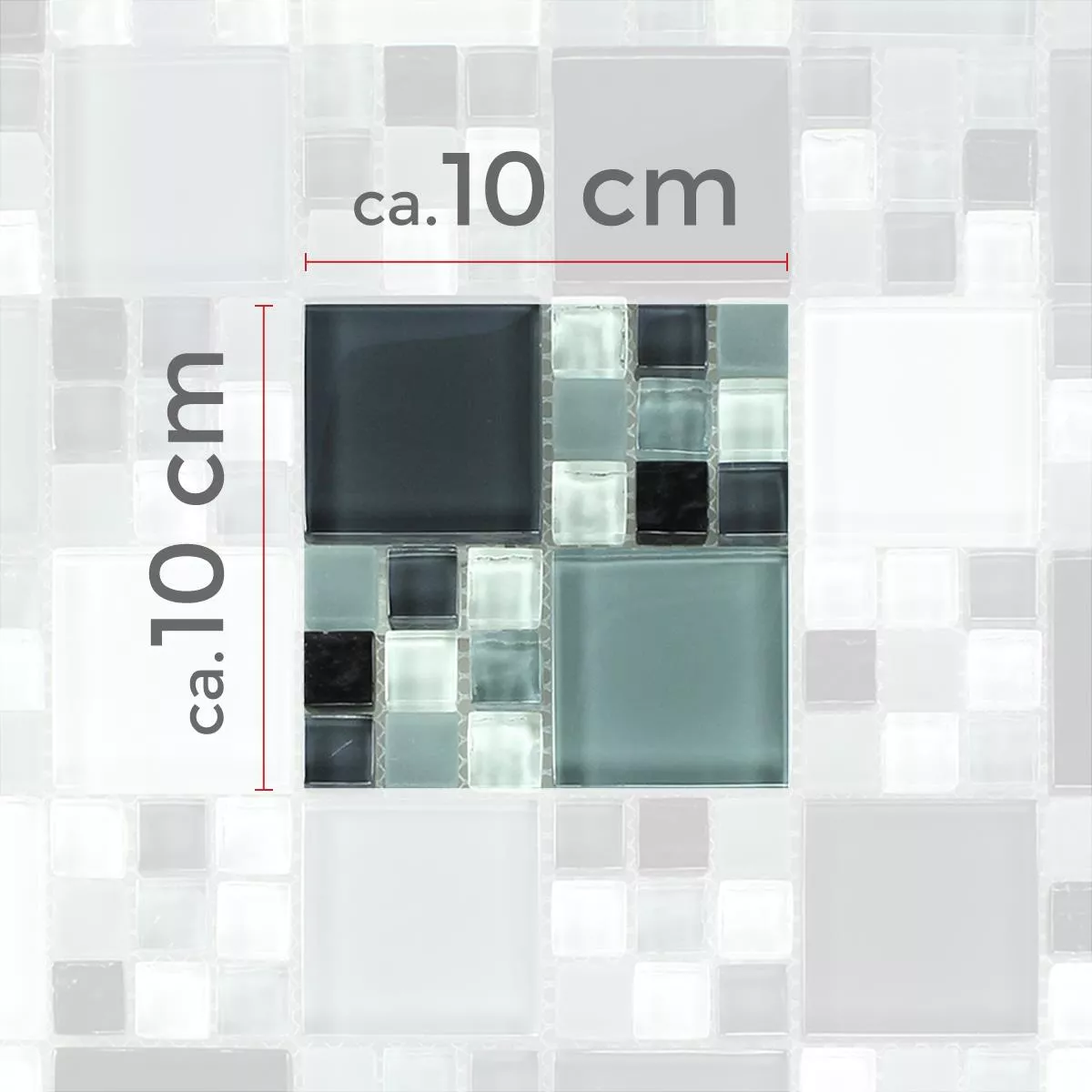 Muster von Mosaikfliesen Glas Grau Mix