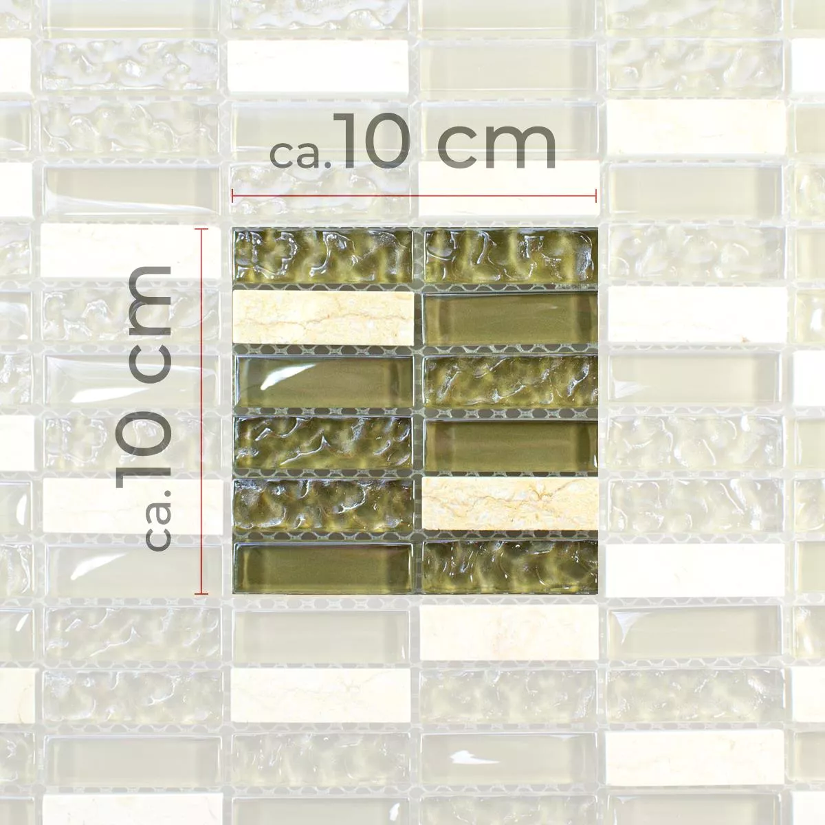 Muster von Glas Naturstein Mosaikfliese Mantra Beige