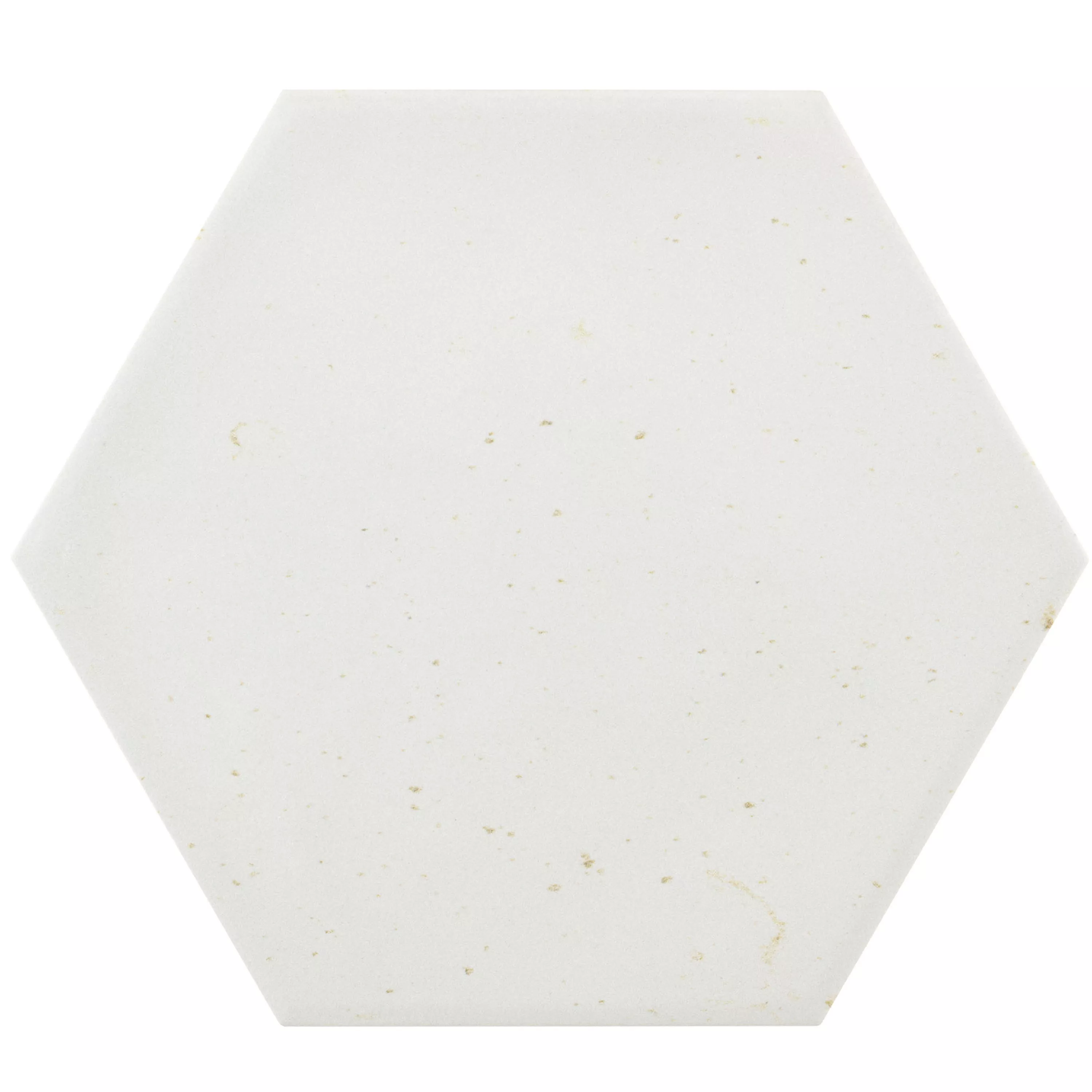 Muster von Bodenfliesen Arosa Matt Hexagon Weiß 17,3x15cm