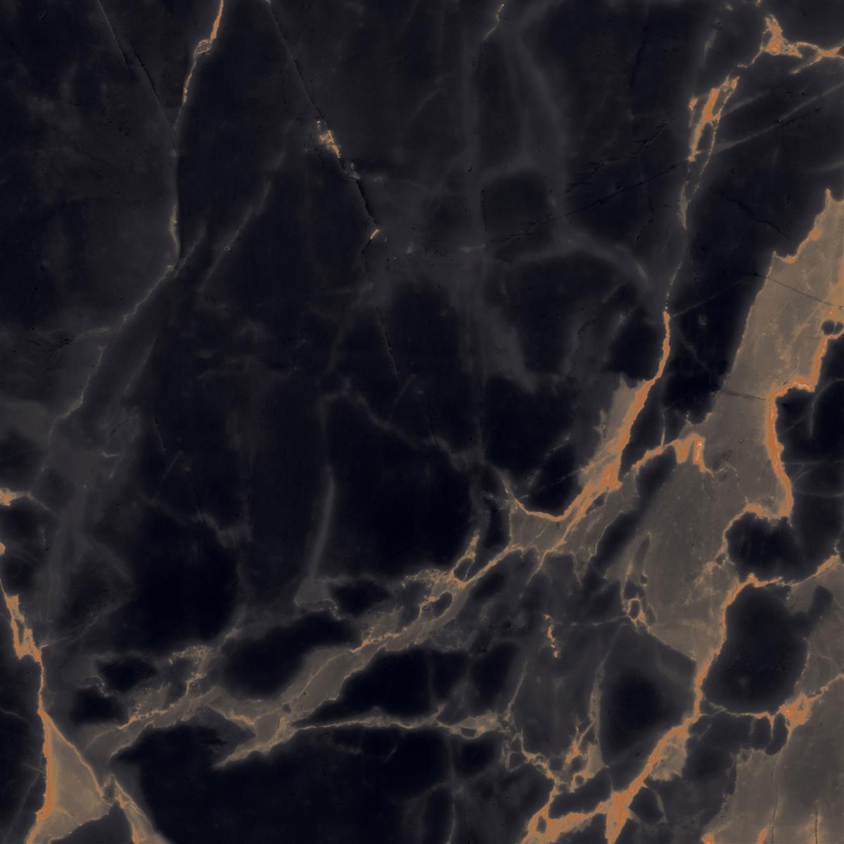 Bodenfliese Livingstone Schwarz Gold Poliert 80x80cm