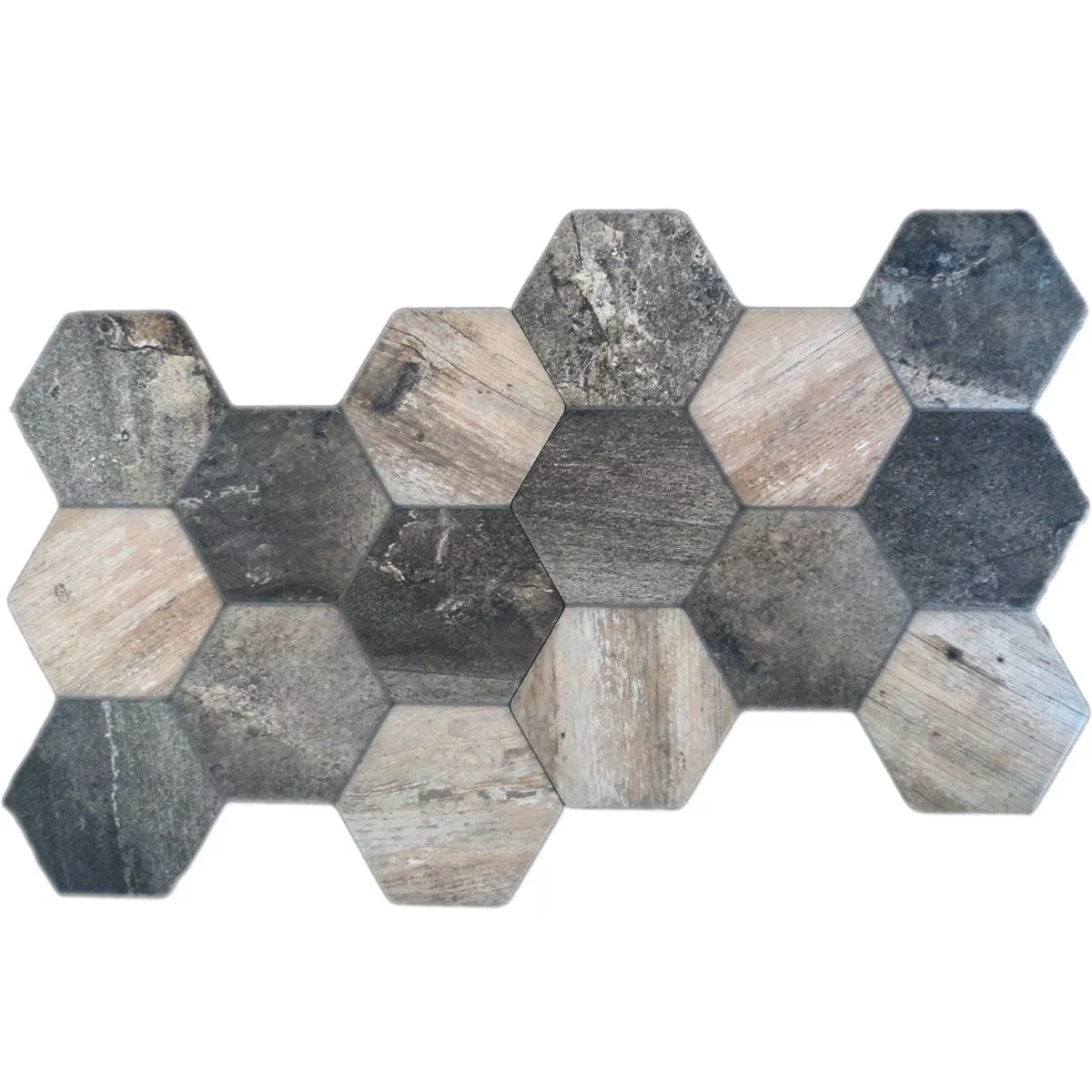 Bodenfliesen Hexagon Old Wood Optik 45x45cm