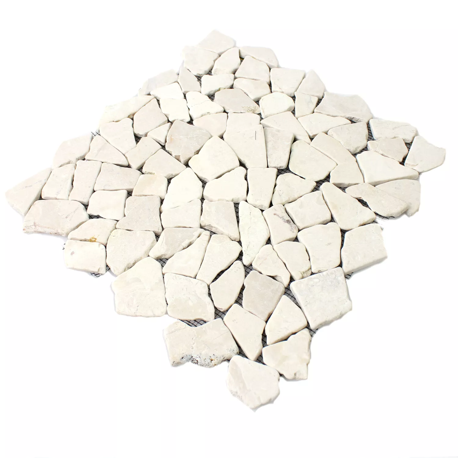 Muster von Mosaikfliesen Marmor Bruch Biancone