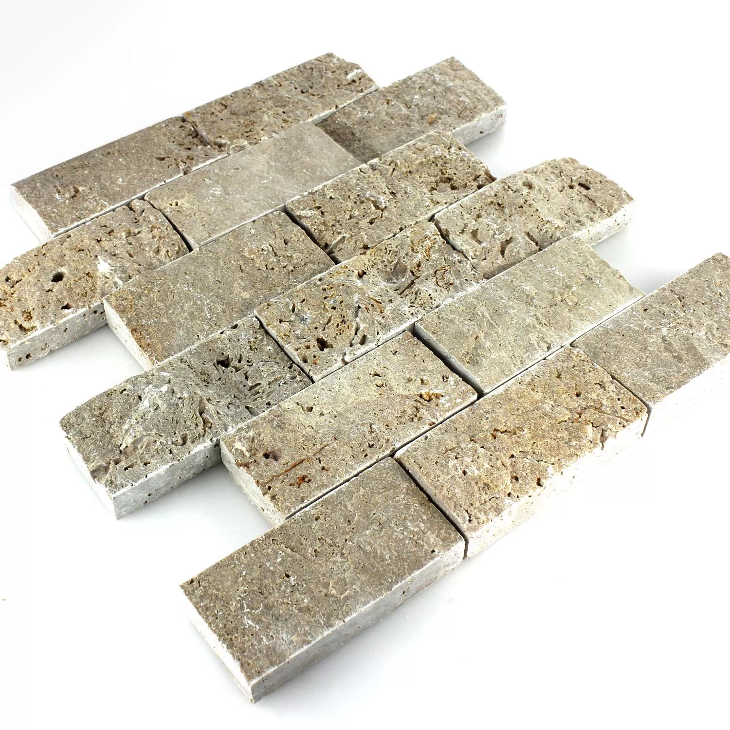 Mosaikfliesen Naturstein 3D Sumba Noce Brick Mosaikfliesen Naturstein 3D Sumba Noce Brick
