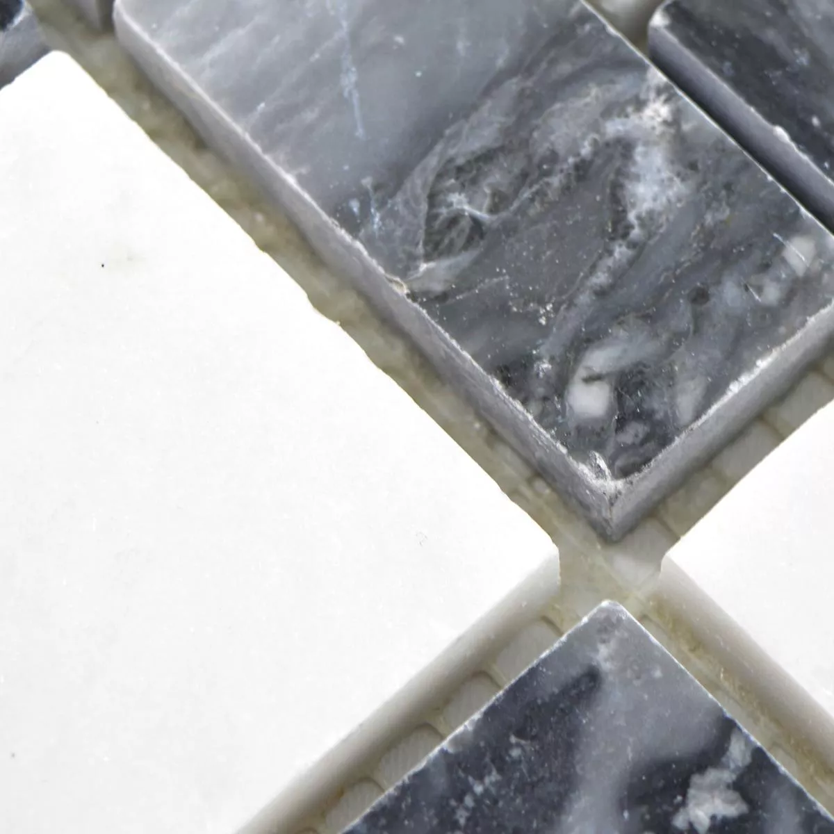 Muster von Marmor Naturstein Mosaik Fliesen Cordoba Schwarz Grau Weiß
