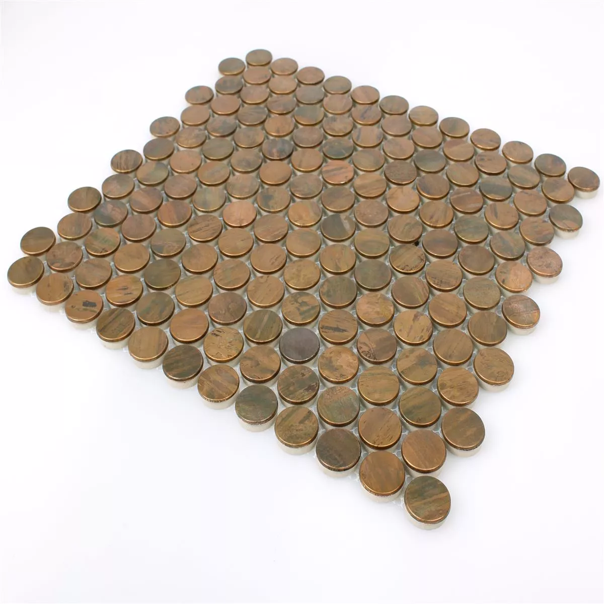 Muster von Metall Kupfer Mosaikfliesen Myron Knopf