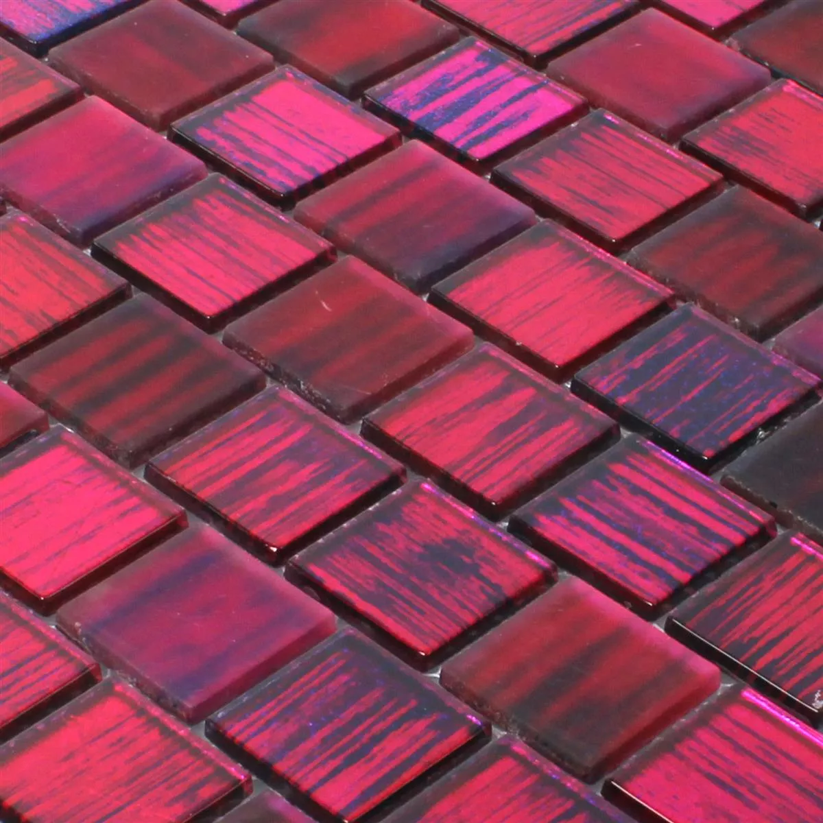 Muster von Glasmosaik Fliesen Lanzarote Pink Schmal