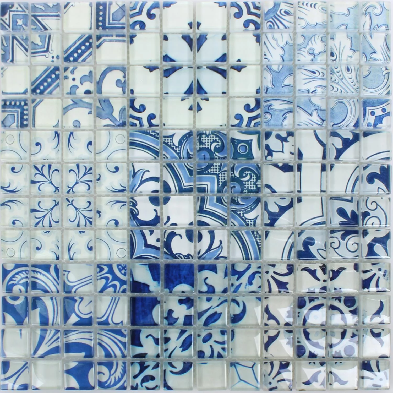 Muster von Mosaikfliesen Glas Inspiration Grau