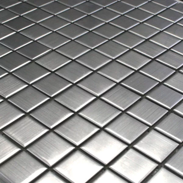 Mosaikfliesen Edelstahl Gebürstet Quadrat 23