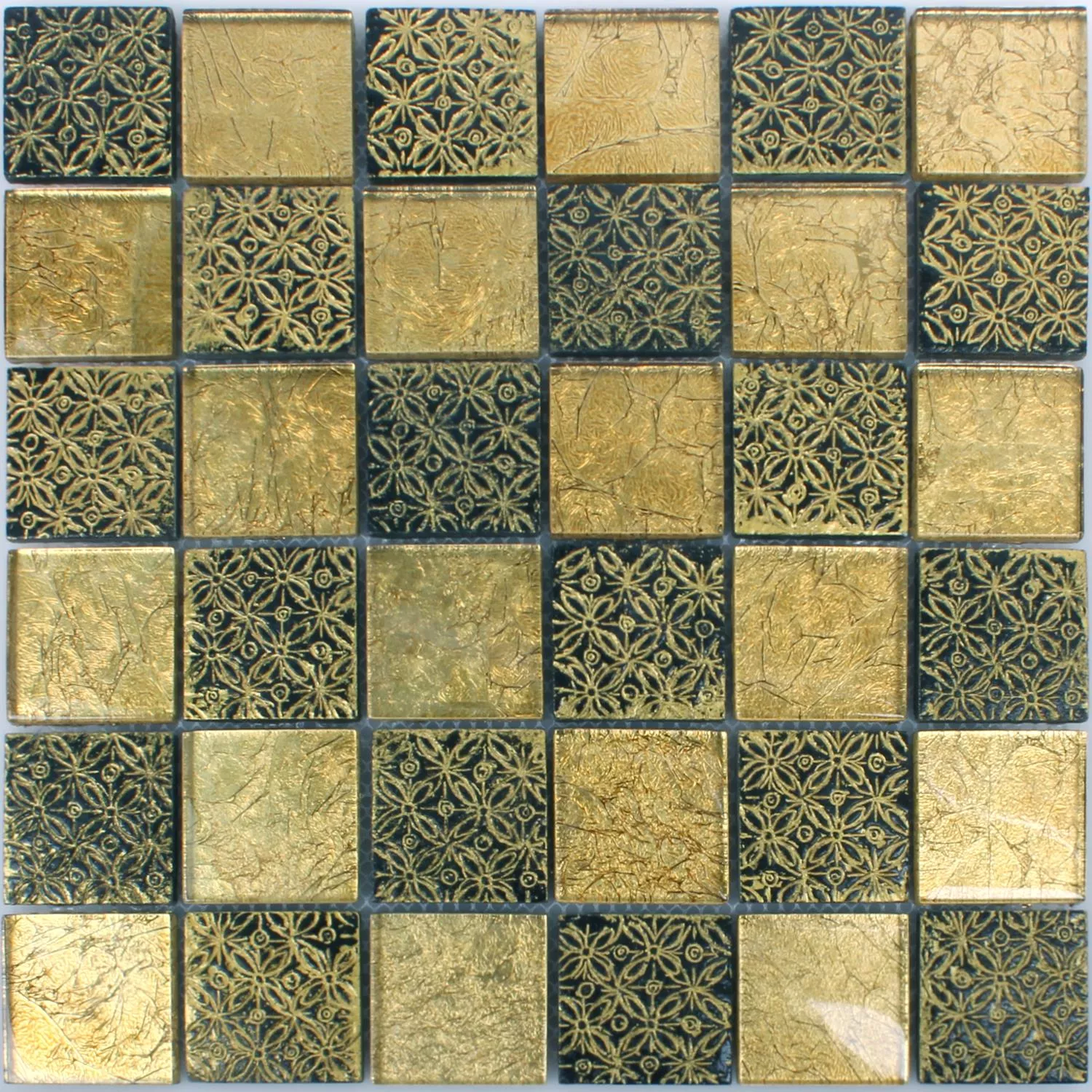 Mosaikfliesen Glas Naturstein Friesia Gold