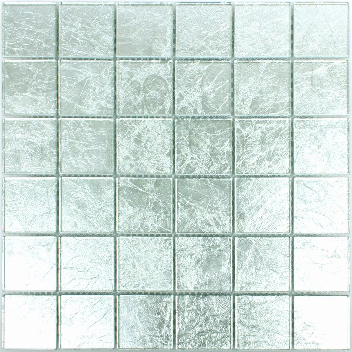 Mosaikfliesen Glas Lucca Silber 48x48x4mm