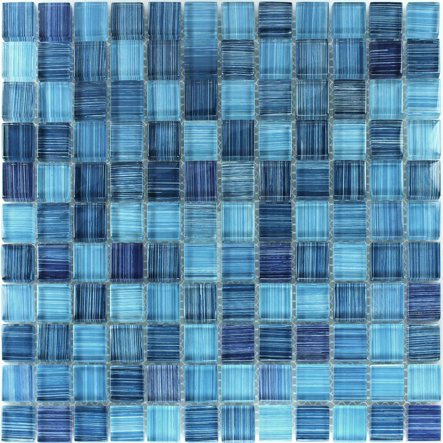 Muster von Glasmosaik Fliesen Gestreift Fliese Blau Mix