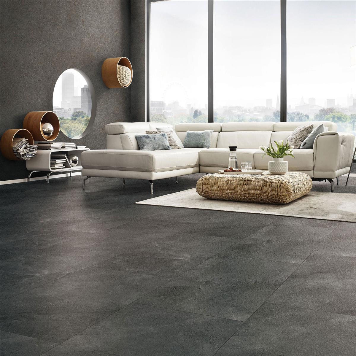 Bodenfliese Bangui Steinoptik 60x120cm Dunkelgrau