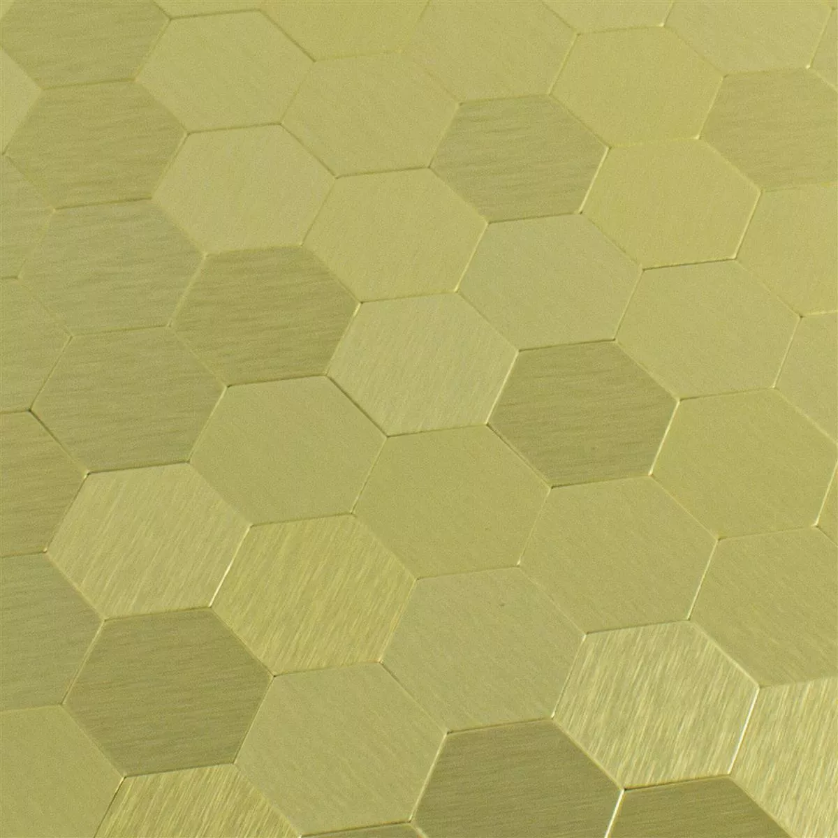 Mosaikfliesen Metall Selbstklebend Vryburg Gold Hexagon