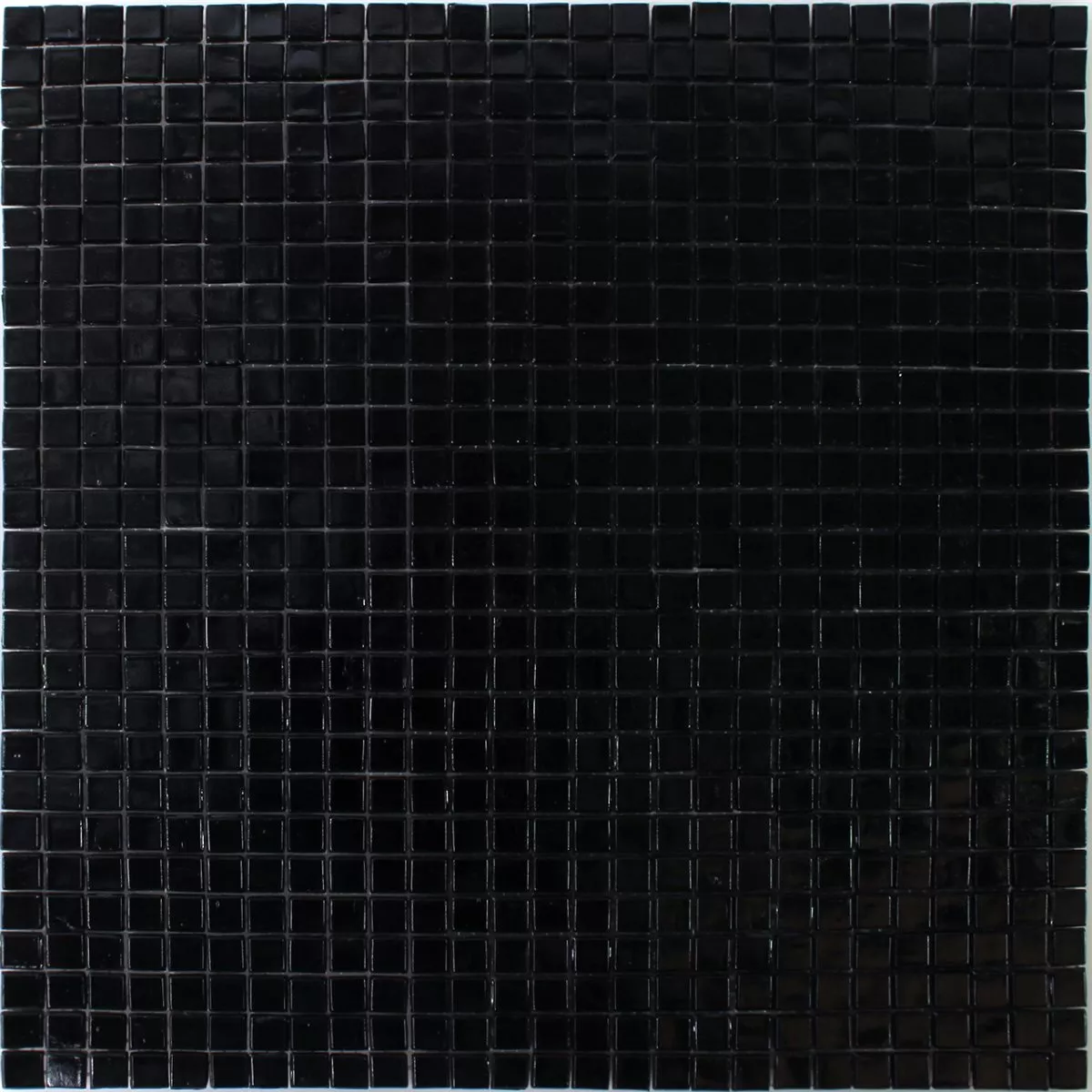 Muster von Mosaikfliesen Glas Mini Schwarz Glänzend