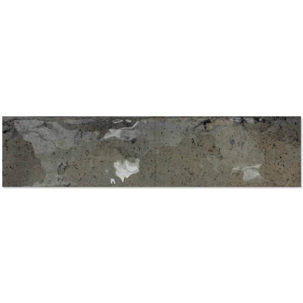 Wandfliesen Kiowa Glänzend Gewellt Grau 6x25cm