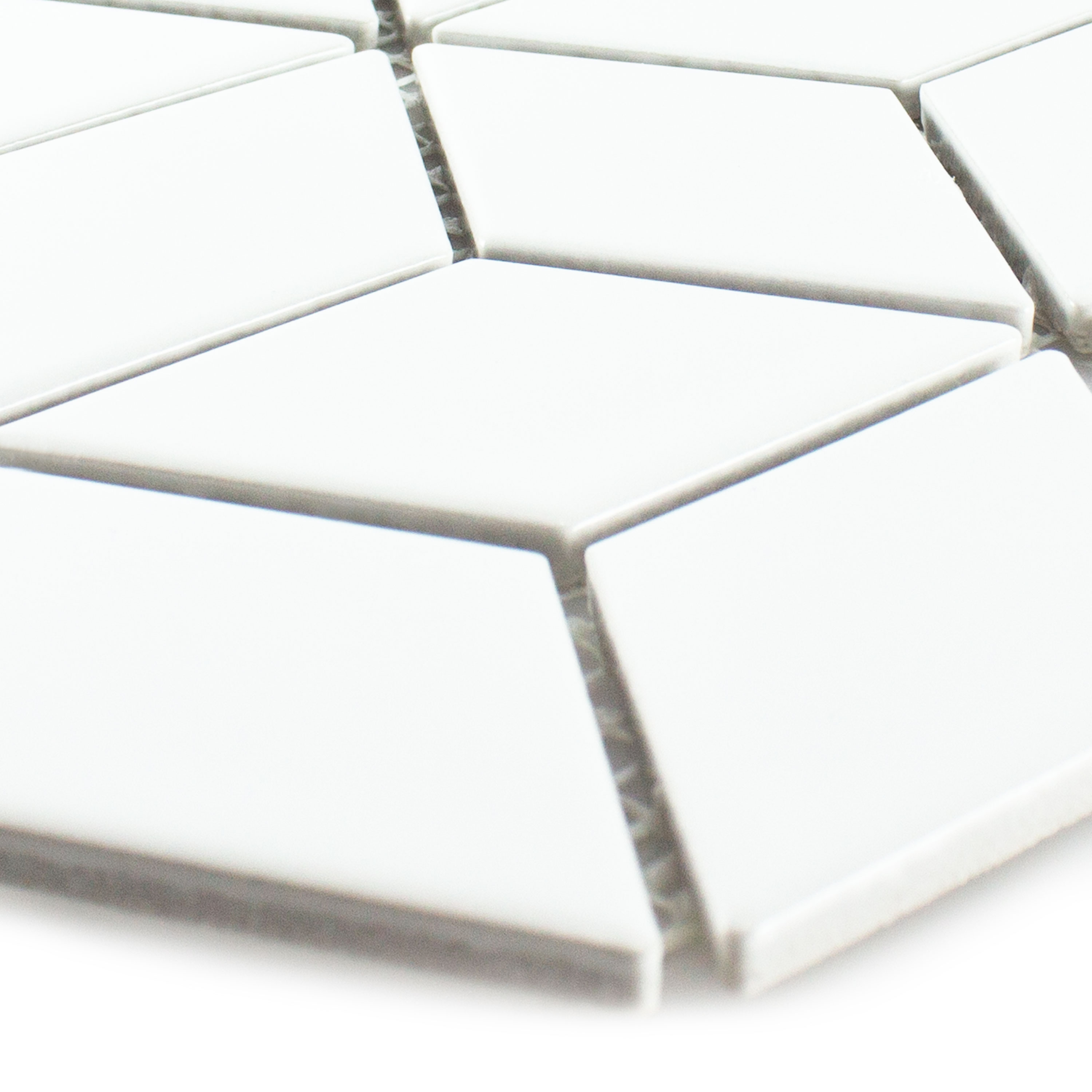 Keramik Mosaikfliesen Cavalier 3D Würfel Matt Weiß