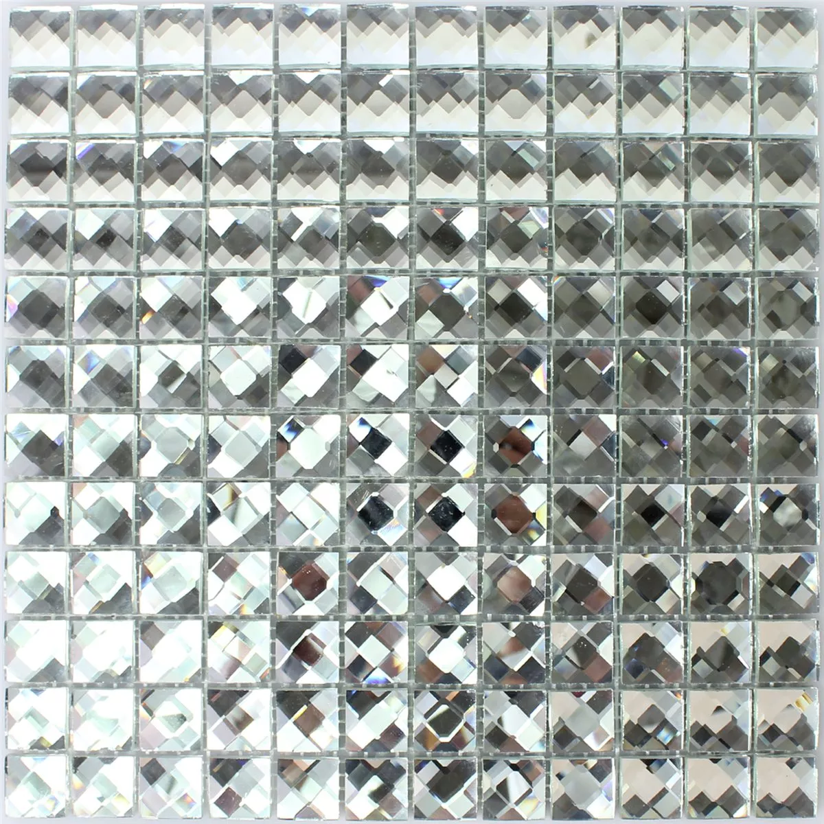Muster von Glasmosaik Fliesen Brilliant Weiss