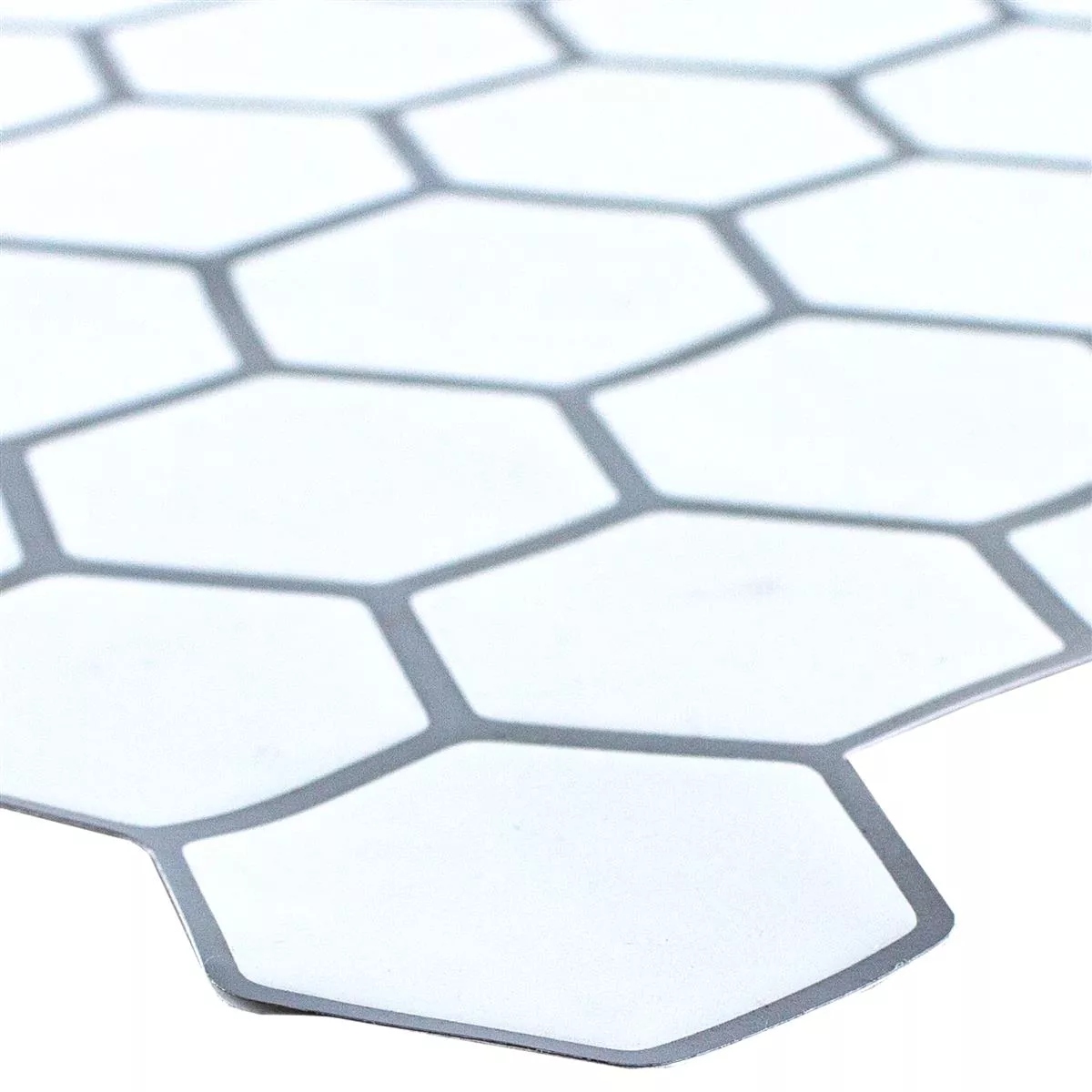Vinyl Mosaik Fliesen Edinburg Sechseck Weiß Selbstklebend Vinyl Mosaik Fliesen Edinburg Sechseck Weiß Selbstklebend
