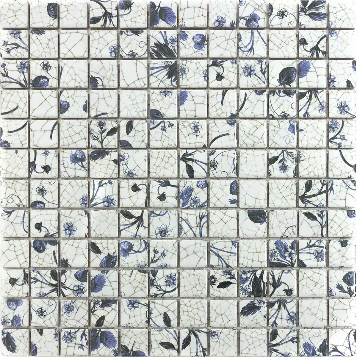 Keramik Mosaik Fliesen Isabella Weiss Blau