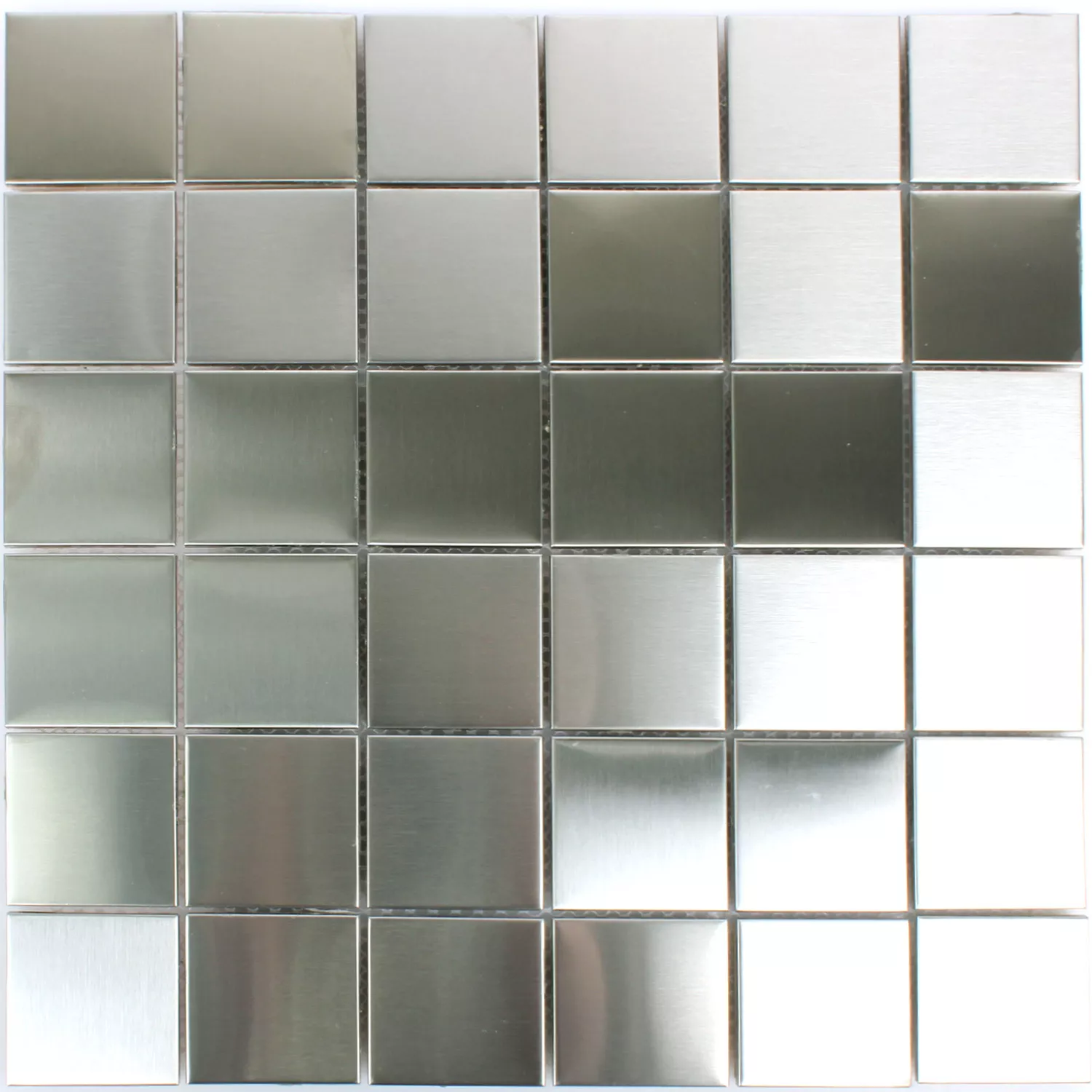 Muster von Edelstahl Mosaikfliesen Glänzend Quadrat 48