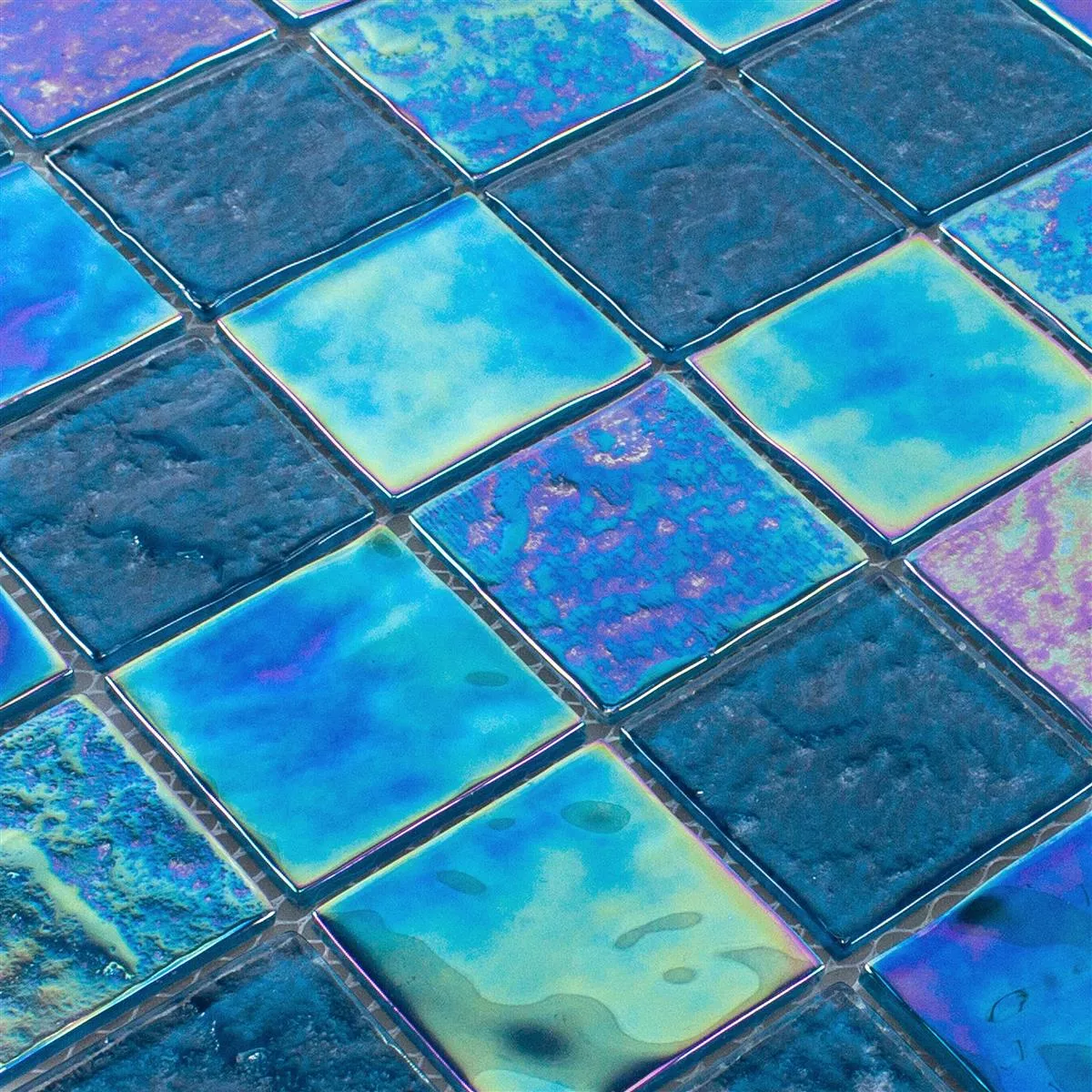 Glasmosaik Fliesen Perlmutt Effekt Carlos Blau 48