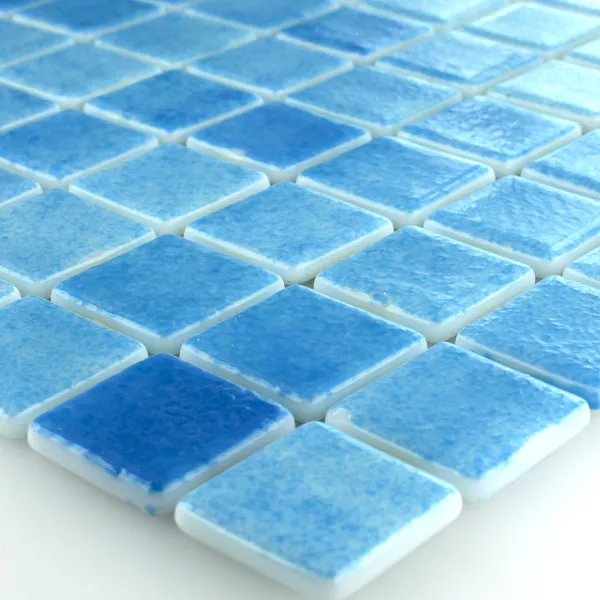 Muster von Glas Schwimmbad Pool Mosaik Hellblau Mix