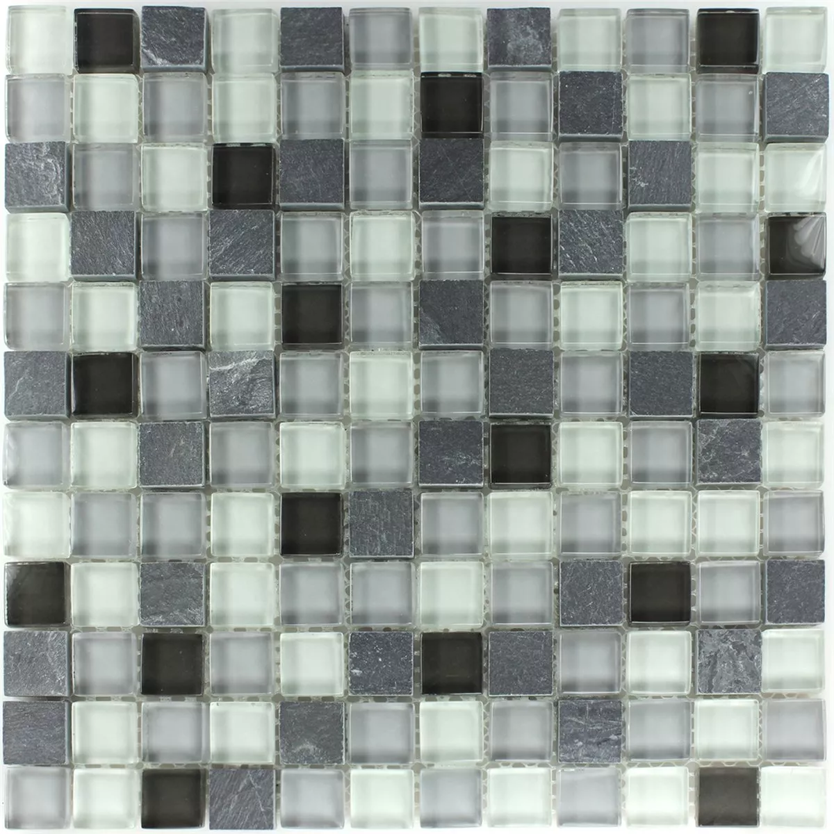 Muster von Glas Schiefer Mosaikfliesen Grau Mix