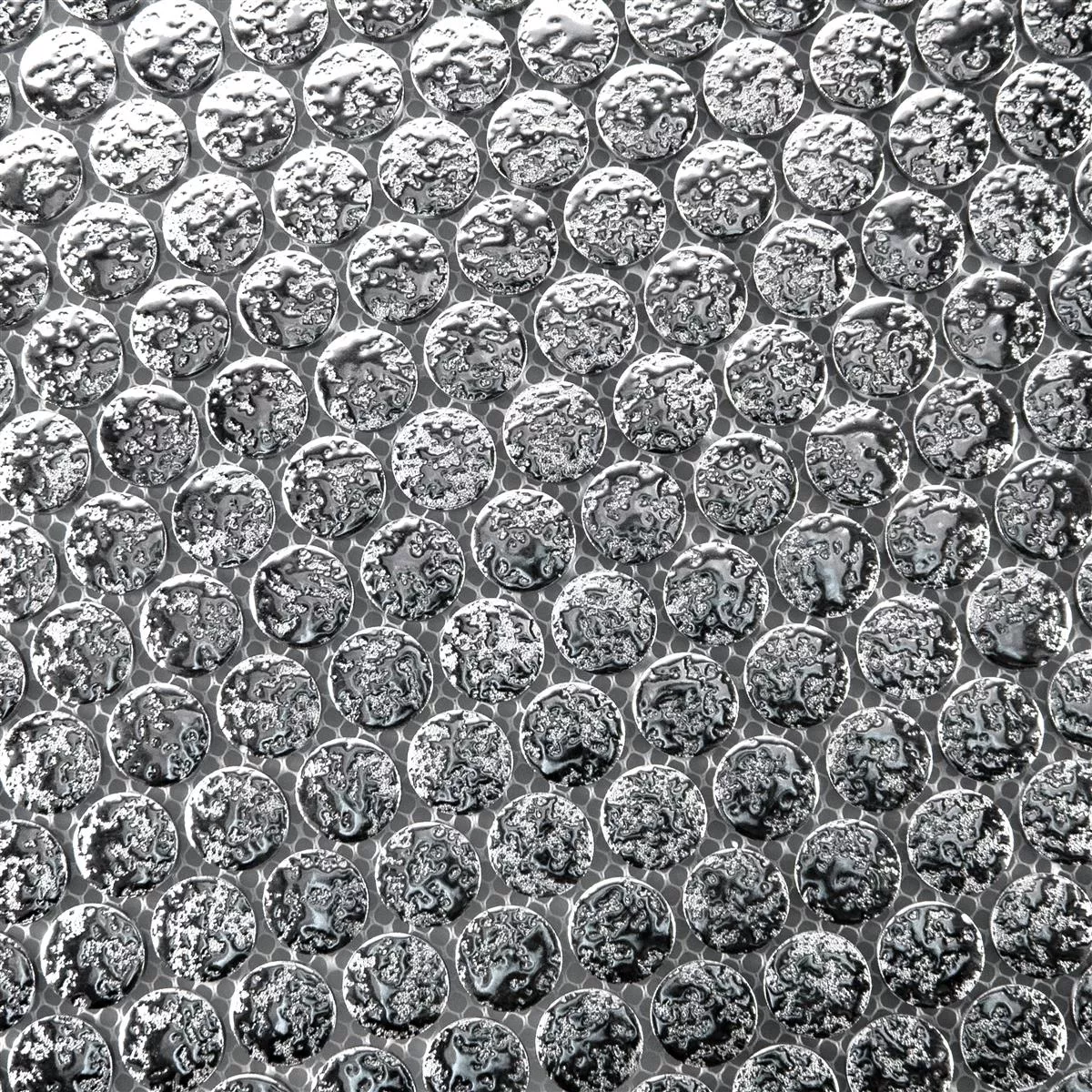 Keramik Knopf Effekt Mosaik Fliesen Meneksche Silber