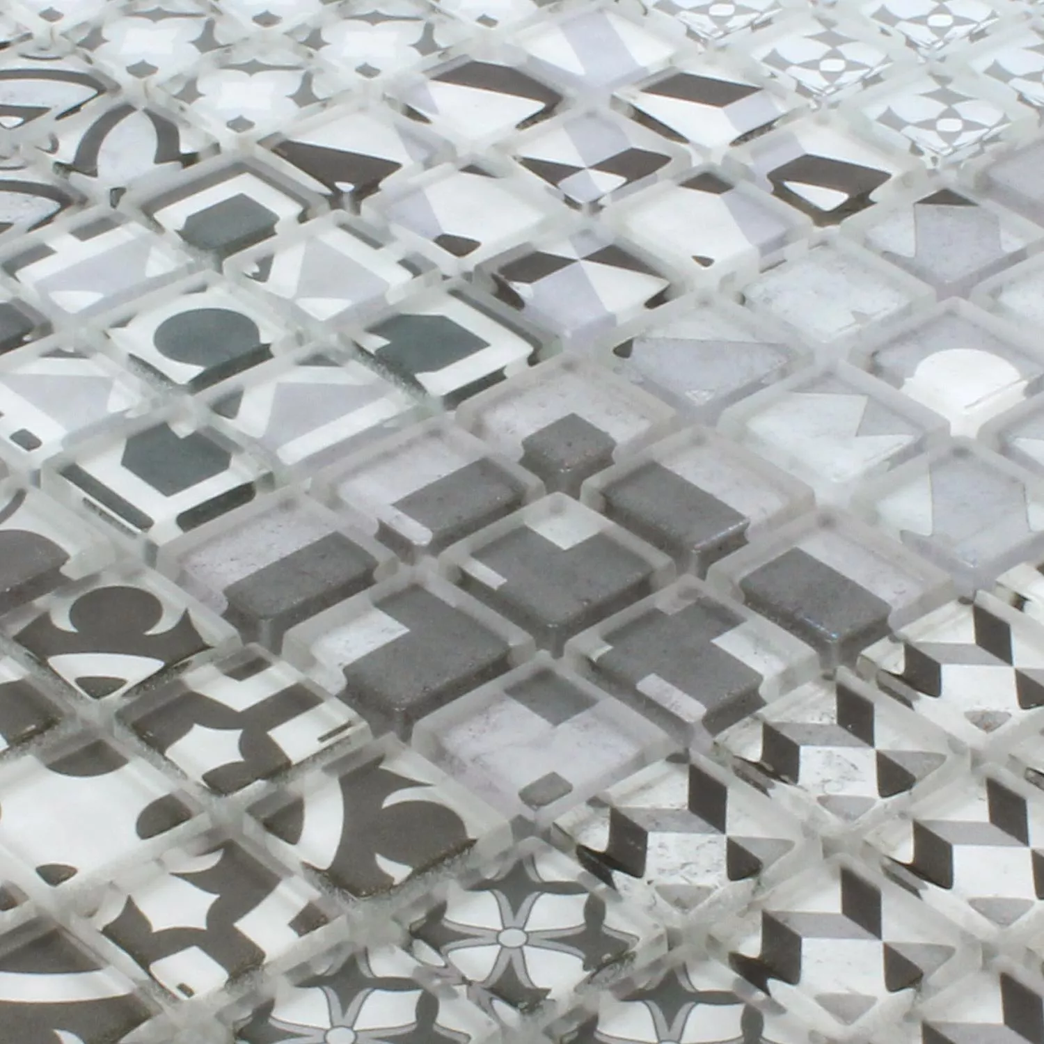 Muster von Mosaikfliesen Glas Inspiration Schwarz