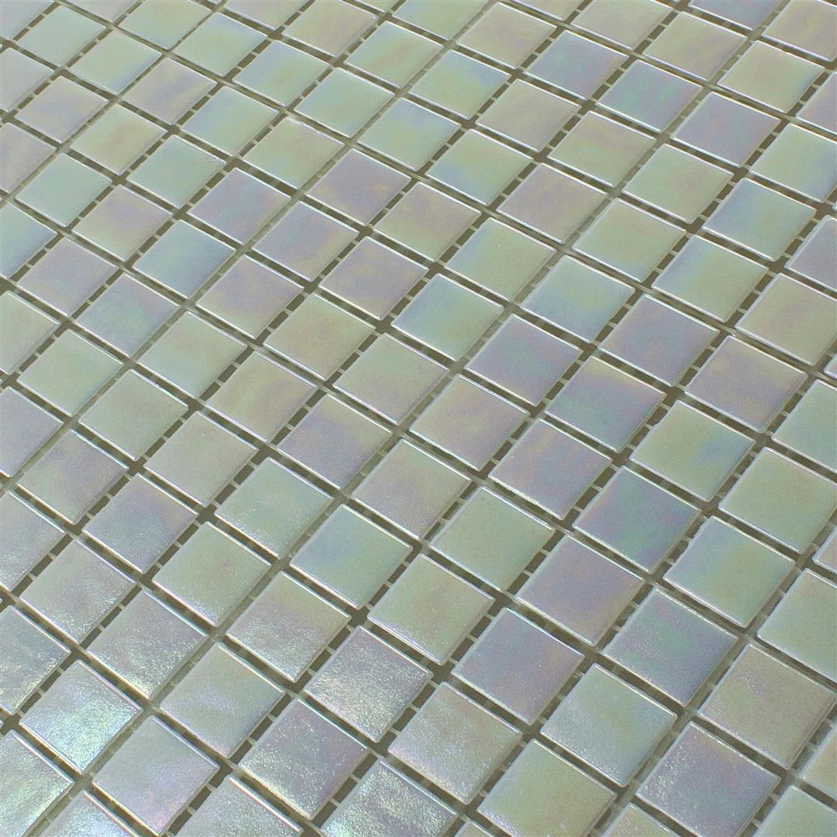 Glasmosaik Perlmutteffekt Ingolstadt Weiß Quadrat 15