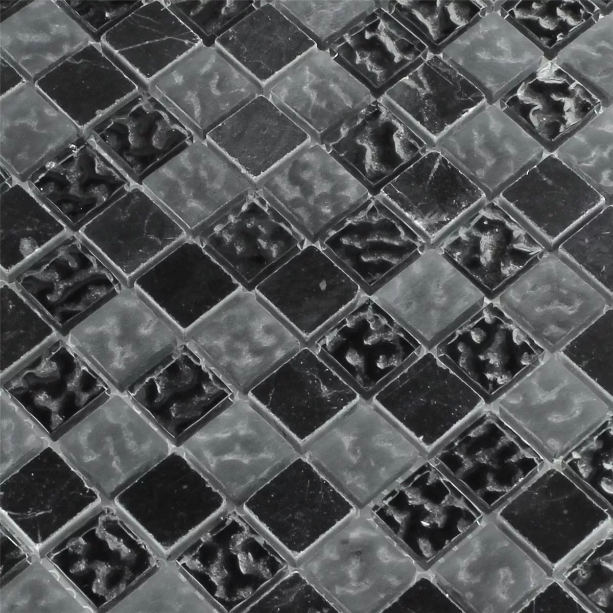 Mosaikfliesen Glas Marmor Zambia Geriffelt 23x23x8mm
