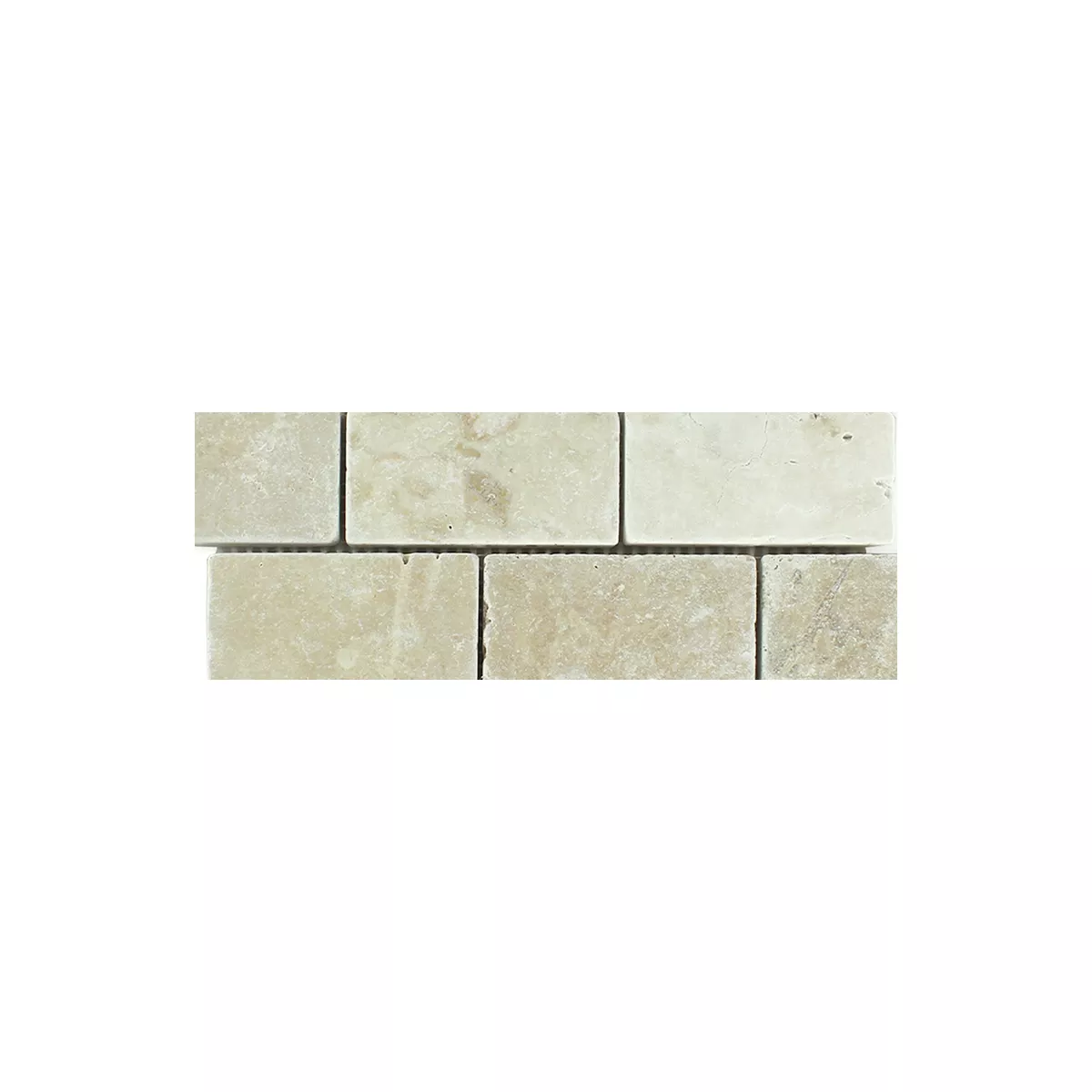 Muster von Travertin Mosaikfliese Bugio Chiaro Brick