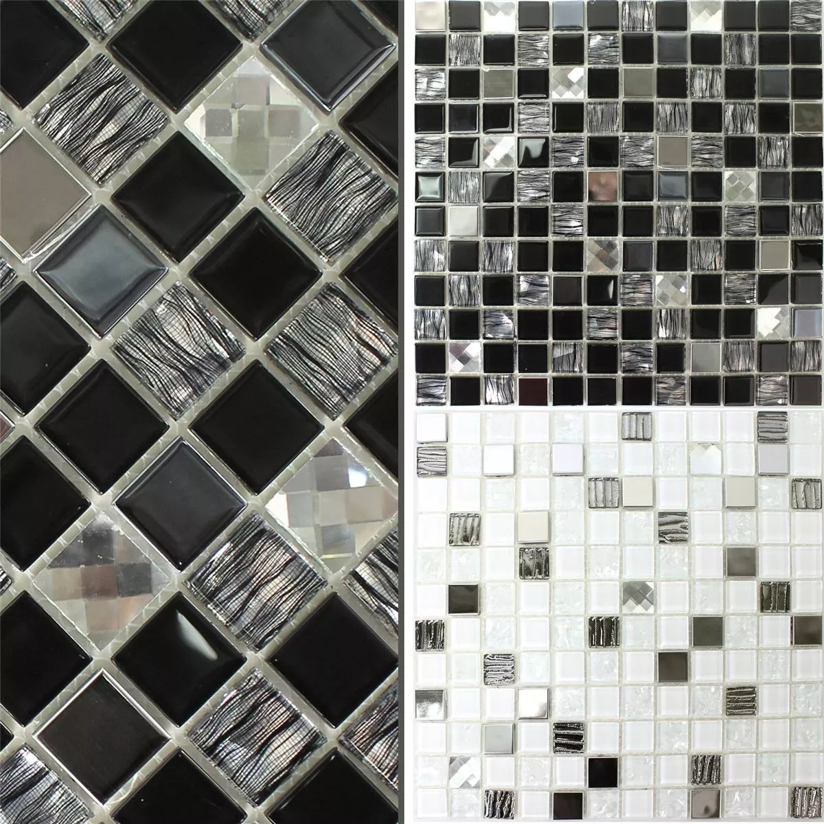 Glas Edelstahl Mosaikfliesen Amasya Selbstklebend