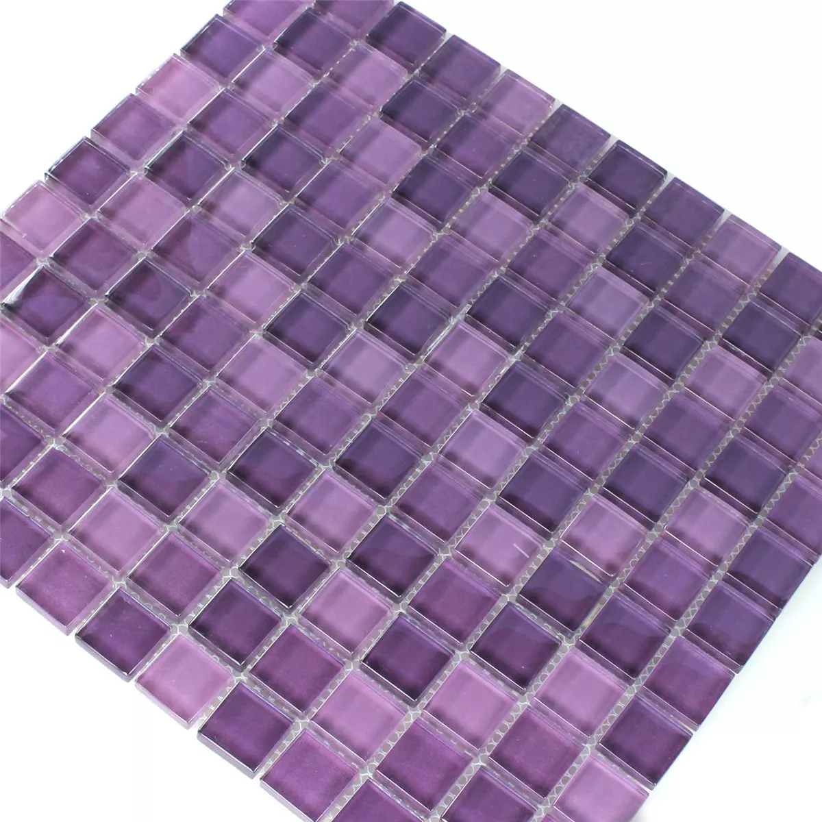 Muster von Mosaikfliesen Glas Kristall Lila Mix
