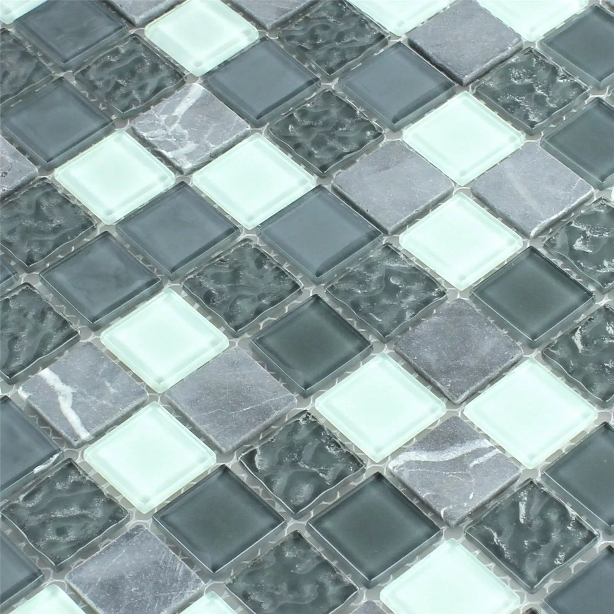 Muster von Mosaikfliesen Glas Marmor Grau 