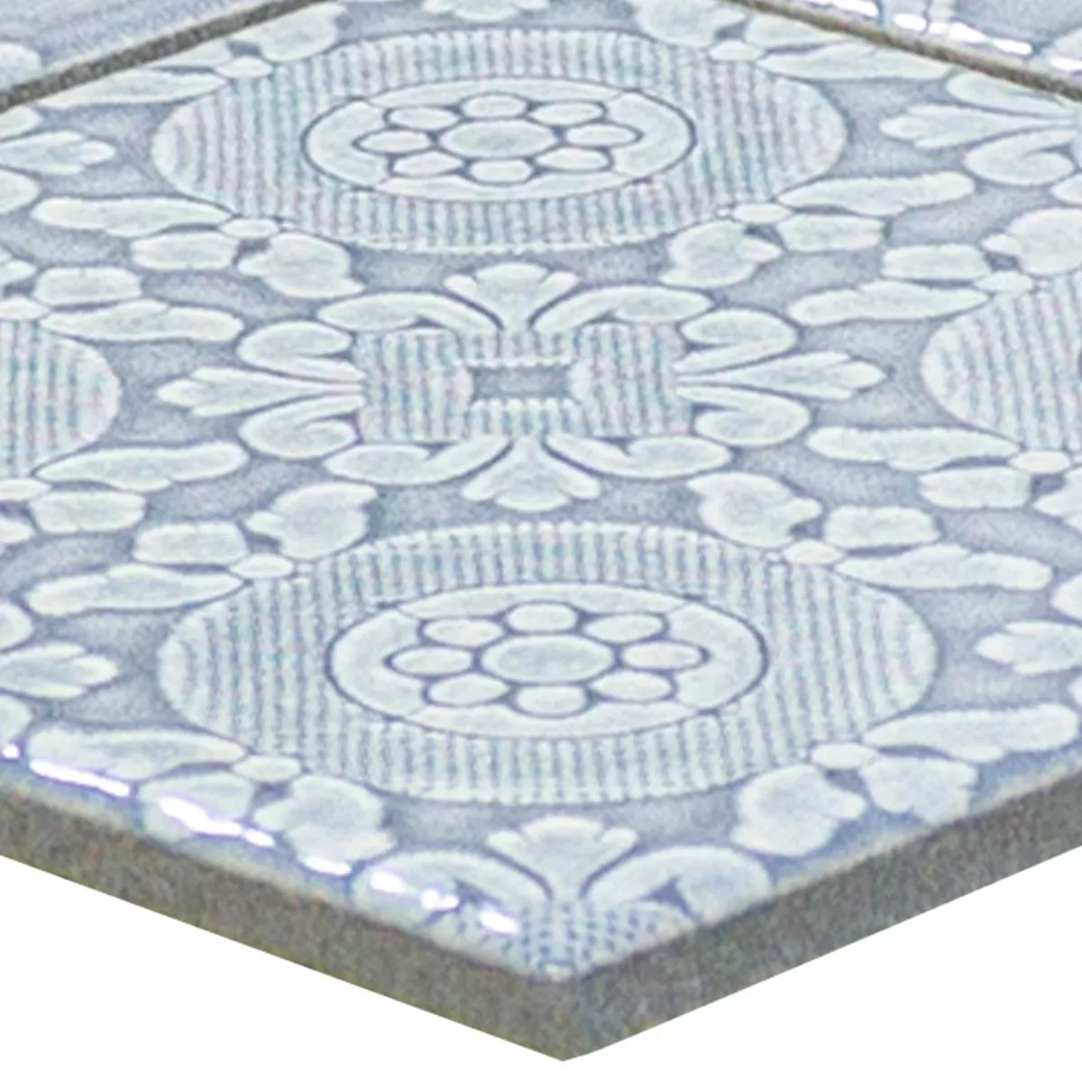 Muster von Keramik Mosaik Fliesen Rivabella Relief Blau