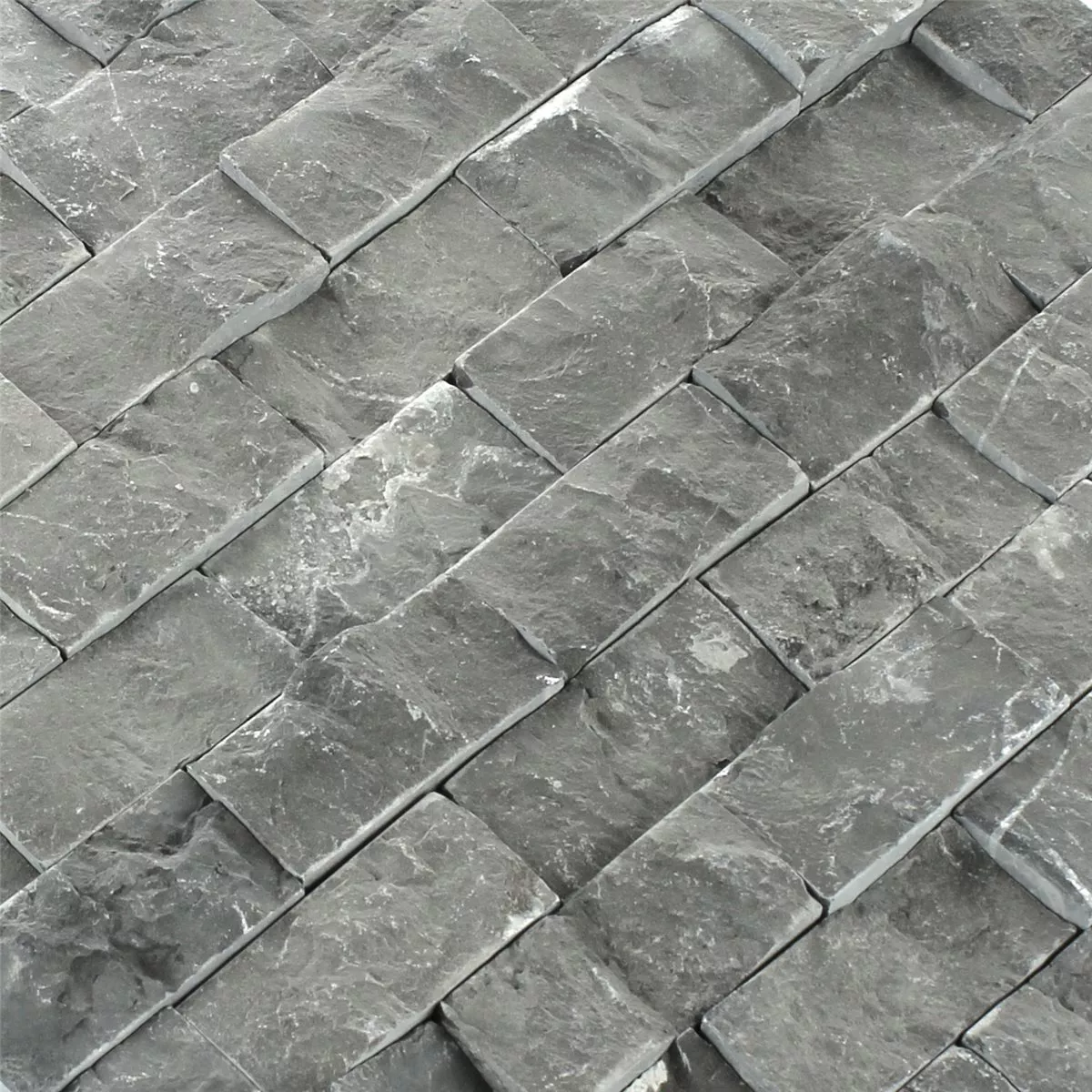 Muster von Mosaikfliesen Schiefer Bricks Anthrazit
