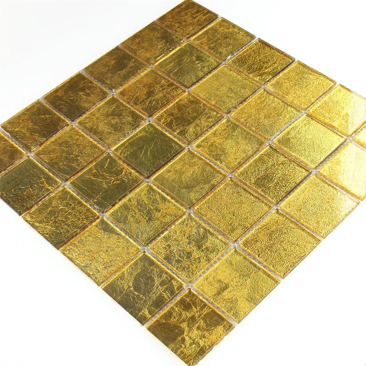 Mosaikfliesen Glas Effekt Gold 48x48x4mm