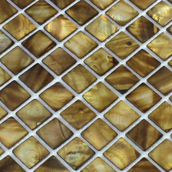 Muster von Mosaikfliesen Glas Perlmutt Effekt  Braun