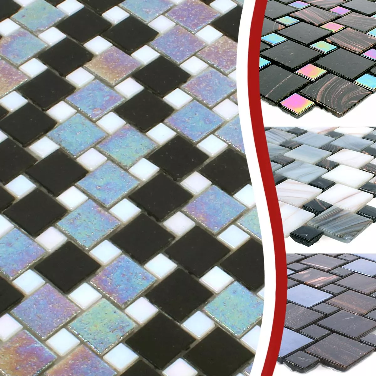 Muster von Mosaikfliesen Glas Tahiti Metallic