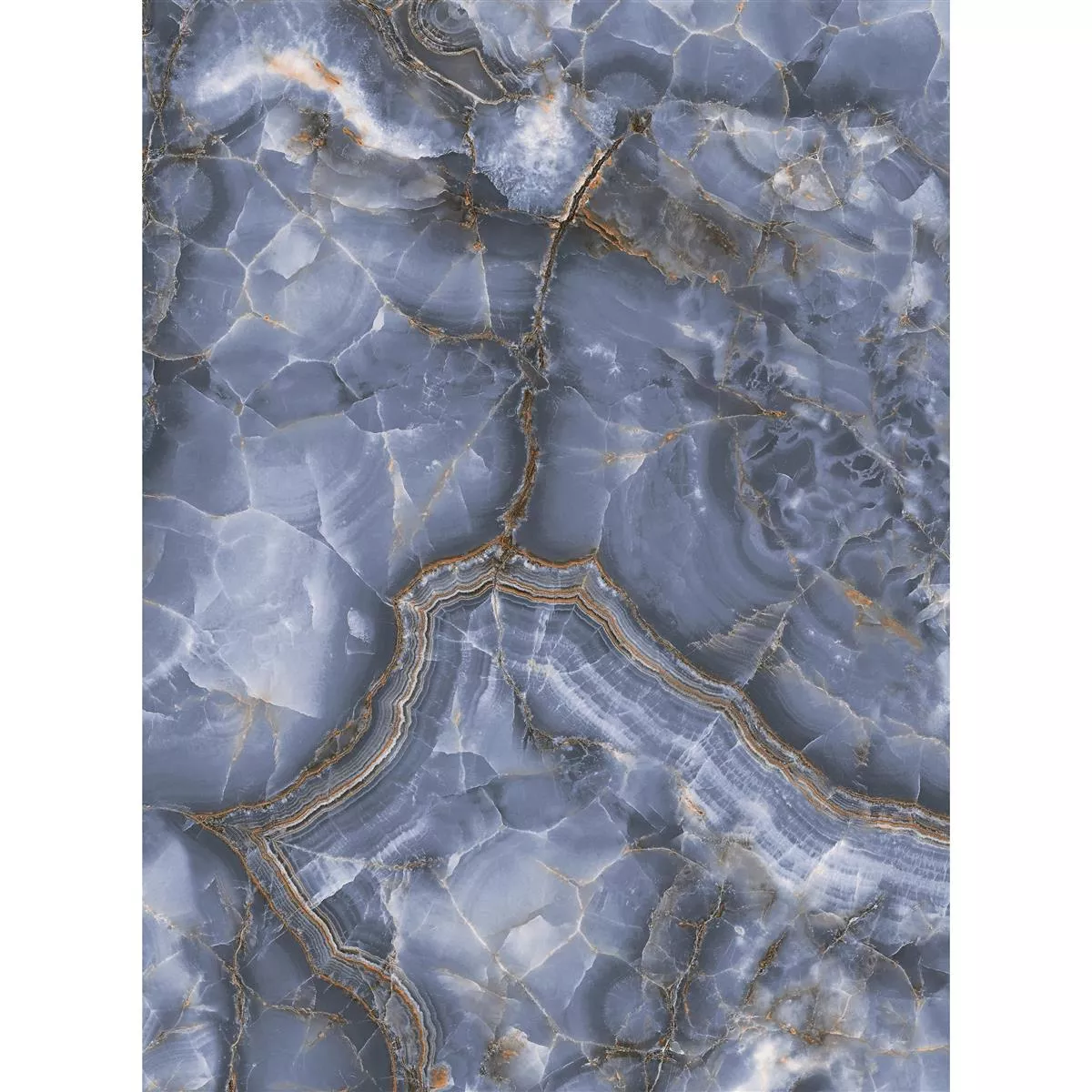 Muster Bodenfliese Waterloo Blau Poliert 60x120cm