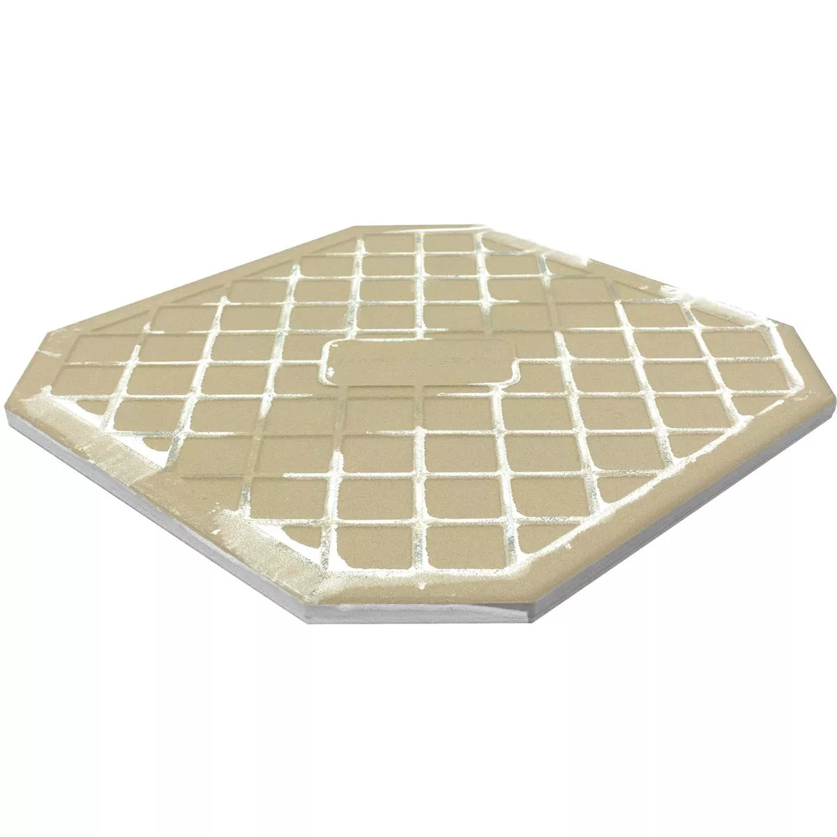 Muster von Feinsteinzeug Fliesen Genexia Decor Beige Octagon 20x20cm