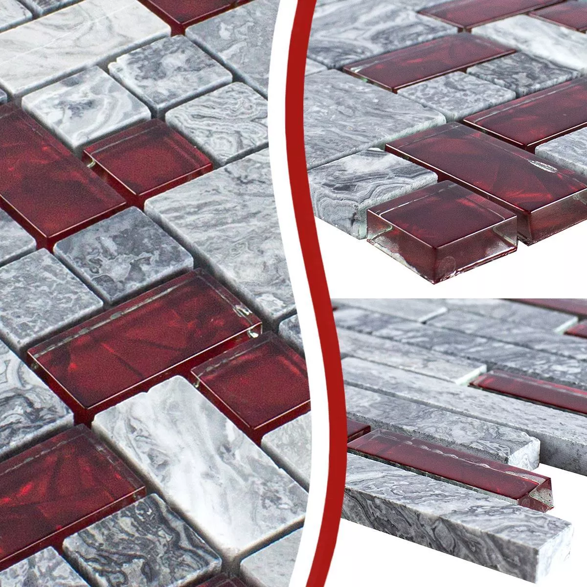 Muster von Glas Naturstein Mosaik Fliesen Sinop Brick