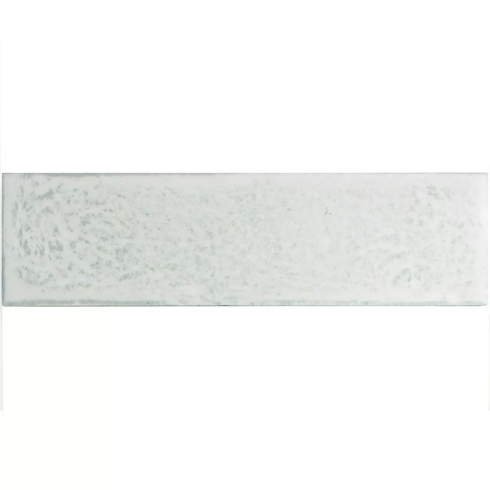 Muster Wandfliese Open Air Gewellt 6x24cm Weiß