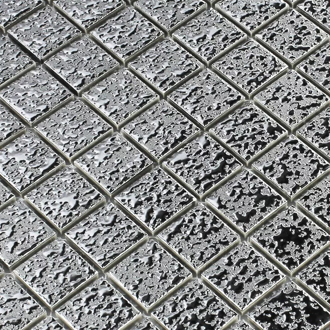 Muster von Mosaikfliesen Keramik Sherbrooke Silber Gehämmert